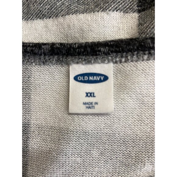 Old Navy XXL Black White Buffalo Plaid Tee Cozycore Cabincore Relaxed - Picture 3 of 7